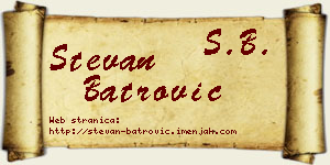 Stevan Batrović vizit kartica